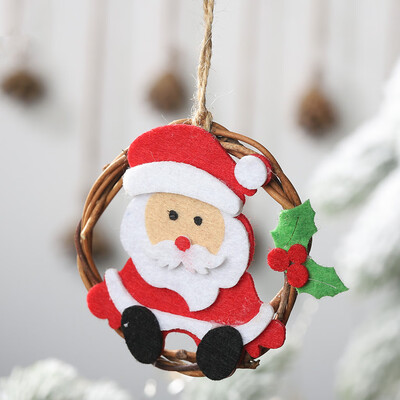 

Toponeto Cute Christmas Decorations Non-woven Rattan Ring Pendant Hanging Ornaments