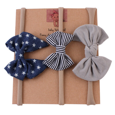 

3Pcs Baby Headwear Cute Girls Floral Bowknot Print Headband Headwear Apparel Photography Prop Party Gift