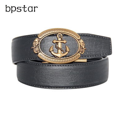 

bpstar Mens automatic buckle real leather belt