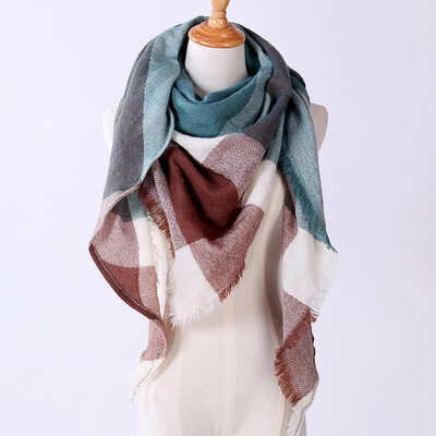 

Gobestart Women Shawl Cashmere Autumn Plaid Wool Scarves Scarf