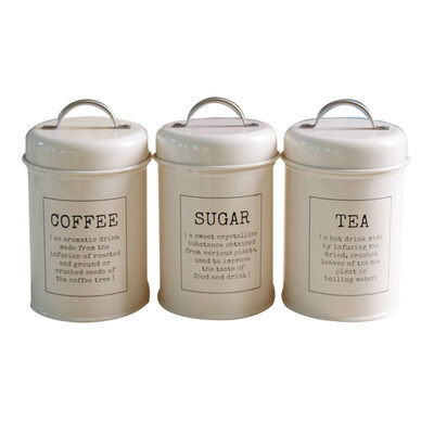 

3PcsSet Spice Jar Sugar Coffee Tea Canister Food Storage Home Kitchen Accessory