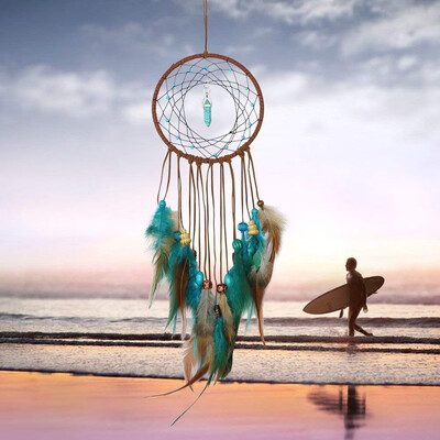 

Gobestart Handmade Dream Catcher Feathers Decoration For Car Wall Hanging Room Home Decor