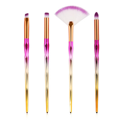 

MAANGE Colorful Makeup Brush 4Pc Makeup Brushes Set Powder Nylon Hair Foundation Face Eyeshadow Eyeliner Lip Cosmetic Brush