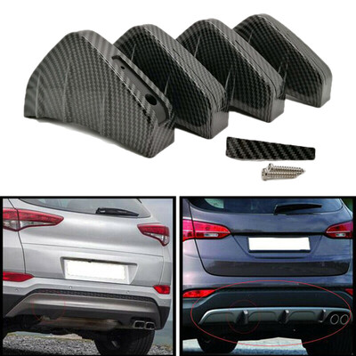 

4pcs Rear Bumper Fins Spoiler Wing Lip Splitter Carbon Fiber Style Accessory