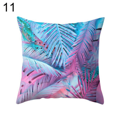 

Pink Leaf Plant Square Throw Pillow Protector Case Cushion Cover Bedding Article