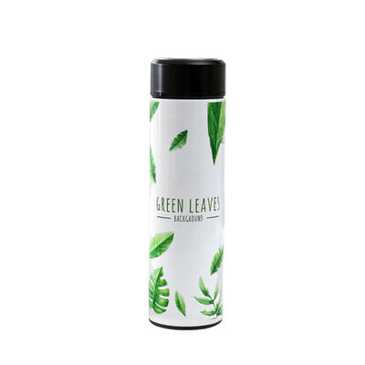 

Nordic Style Plant Thermos Cup One Leaf Pattern Home Garden Kitchen Dining Drink Ware Vacuum Flasks Thermoses