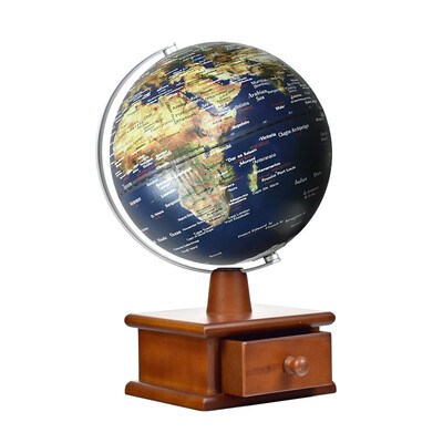 

Fun globe 8 inches 20cm Satellite paragraph touch light dark blue globe storage box