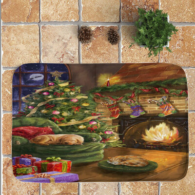 

Gobestart Christmas Festival Entrance Door Bathroom Mat Indoor Bath Decor