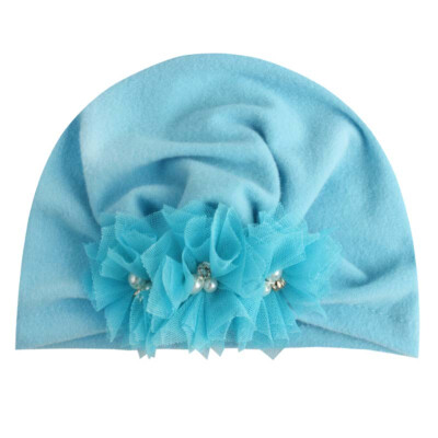 

1Pc 2020 Fashion Flower Baby Girls Hat Newborn Elastic Baby Turban Hats for Girls Cotton Infant Beanie Cap