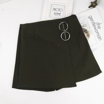 

Summer New Ladies A-line Skirts Women Black Slim New Korean Fashion Ring Above Knee Mini Skirts Empire Shorts Skirts preppy