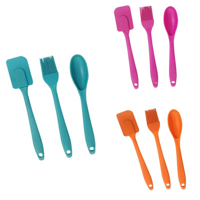 

3PCS Silicone Baking Tool Spatula Spoon Brush Household Kitchen DIY Baking Tool Sets