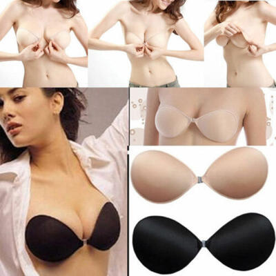 

Womens Strapless Invisible Bra Backless Self-Adhesive Push Up Wings Sticky Bras