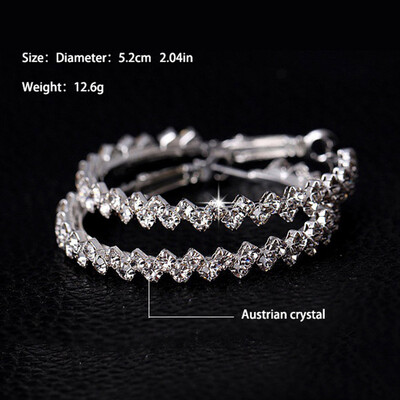 

Charm Shiny Geometric Crystal Round Hoop Big Earrings Earring Women