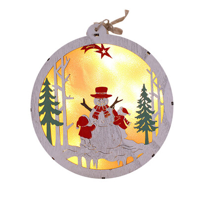 

Toponeto LED Light Wood House Cute Christmas Tree Ornaments Window Holiday Decoration