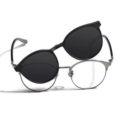 

LOHO Polarized Sunglasses Clip with Magnet Adsorption Glasses Frame for Men&Women LHK020 Gun Color Black Clip