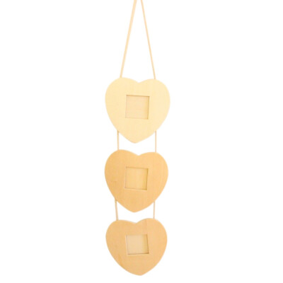 

1PC DIY Wooden Frames Hanging String Type Frames With Hanging Rope Unique Small House Heart Five-pointed Star Shape Photo Frame