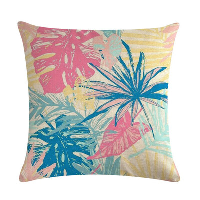 

Flax Pillow Case Cover Plantain Tree Series Throw Sofa Cushion Cover Home Decor