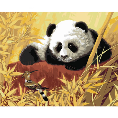 

Panda And Bird DIY Oil Painting Paint By Number Kits For Adults Kids Modern Wall Art Decor