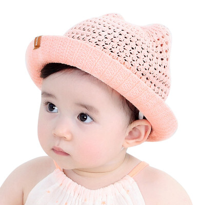 

New Baby Hat Summer Hat For BoysGirls Sun Beach Cap Kids Solid Beach Cap Baby Girls Straw Hat Fashion Baby Sun Cap