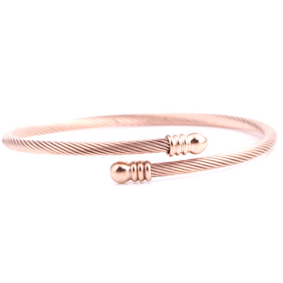 

Personality Heart Shape Steel Wire Titanium Steel Couple Opening Bracelet Girls Accessories Unisex Pair Hand Ring