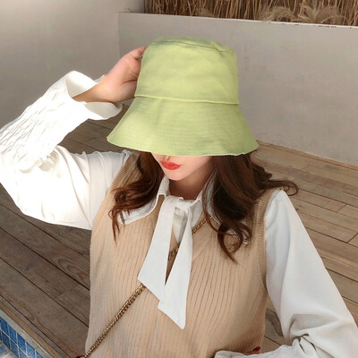 

Tailored Women Solid Fisherman Cap Sunscreen Hat Foldable Beach Hat