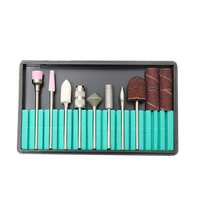 

Gobestart 10pc Manicure Drill Accessorie Ceramic Nail Drill Bit Dead Skin Nail Polish Tool