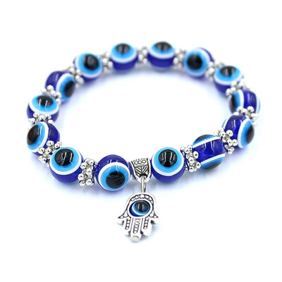 

Resin Blue Eye Beaded Bracelet Women Beaded Chain Jewelry