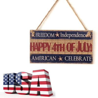 

Gobestart American 4th of July Independence Day Wooden Plaque Sign God Bless America