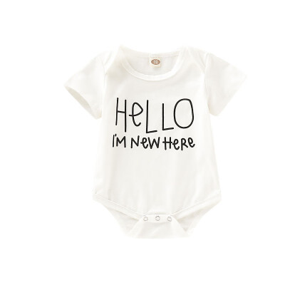 

Infant Baby Boys Girls Letter Print Short Sleeve Rompers Kids Boys Bodysuit Jumpsuit Newborn Clothes