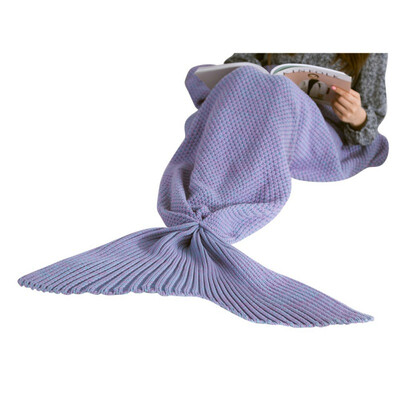 

Mermaid Tail Blanket Knitted Yarn Handmade Crochet Mermaid Blanket Children Throw Bed Wrap Super Soft Sleeping Bed 1pcs Lot