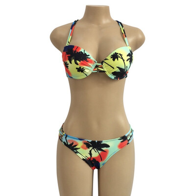 

2019 Women Intimates Bra Set Underwear Bikini Beach wear Push-up Padded Bra Swimsuit Bathing Sexy Women Floral Set Swimwear Gift