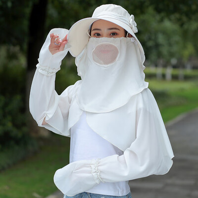 

Sunshade Hat Womens Summer Travel Bike Electric Vehicle Windproof Sunscreen Hat UV Cover Face Big Edge Tea Picking Hat