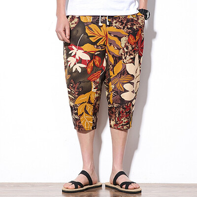 

Gobestart Mens New Style Fashion Vintage Printed Wide-Legged Pants Large Baggy Pants