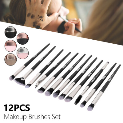 

Makeup brush set 12 pcs lot professional makeup brush set eye shadow set eyelash eyeliner mixer eyebrow brush for makeup tool