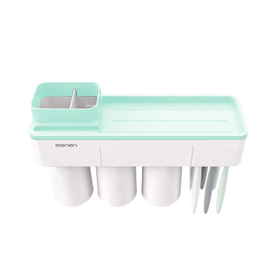 

〖Follure〗Wall-Mounted Toothbrush&Toothpaste Storage Set with Dustproof Cover No Drill