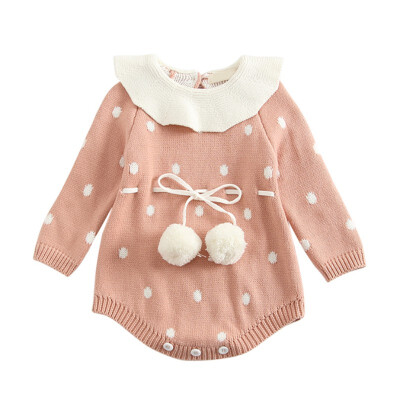 

Cute Infant Baby Girls Clothing Autumn Long Sleeve Cotton Thicken Romper Toddler Kids Fashion Sweater Playsuit Outfits