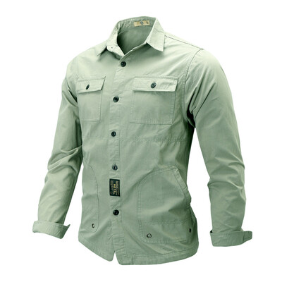 

Tailored Mens Casual Fashion Military Pure Color Pocket Long Sleeve T-shirt Top Blouse