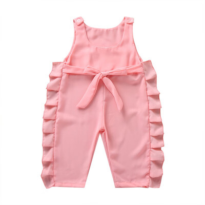 

Summer Girls Pants Casual Fashion Childrens Solid Color Jumpsuits Baby Girl Sleeveless Rompers