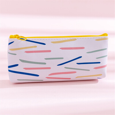 

Toponeto Use Creative Simple Leather Pencil Case Zipped Pen Bag Stationery Pouch