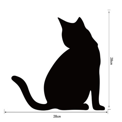 

Gobestart Cute Cat Fashion DIY 3D Mirror Wall Sticker Big Watch Home Decor Art