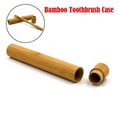 

JPGIF Portable Natural Bamboo Toothbrush Case Tube For Travel Eco Friendly Hand Made