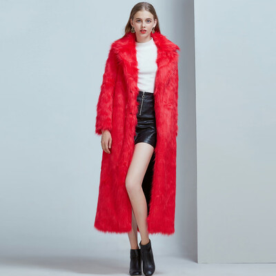 

Toponeto Fashion Women Outwear Long Sleeves Warm Coat Plush Jacket Long Overcoat