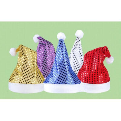 

Adult Sequin Party Santa Father Cap XMAS Fancy Costume Hat Christmas Gifts