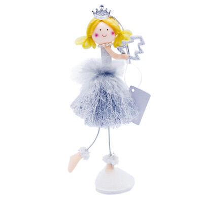 

Christmas Doll Figurine Ornaments Holiday Gift Decorations Angel With Clear Crown Decorative