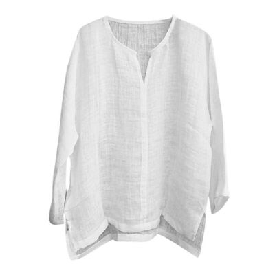 

Mens Casual Chinese Style Cotton Linen Solid Colour Loose V-neck Long Sleeve Top