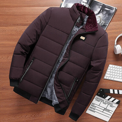 

Toponeto Mens Autumn Winter Long Sleeve Outwear Tops Blouse Plush Cotton Thick Coat
