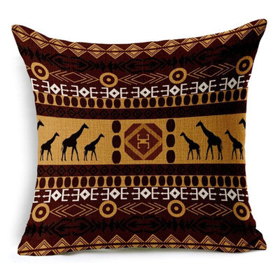 

Linen Throw Cushion Covers Pillowcase African Style Decorative for Sofas Beds