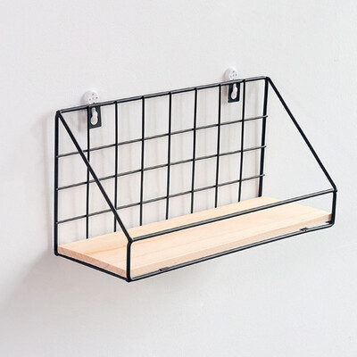 

Creativewrought Iron Grid Wall Shelf Hanging Basket For Living Room Bathroom Wall Mounted Storage