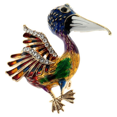 

Cute Colorful Enamel Pin Bird Brooch Fashion Animal Brooches Women&Kids Gift Rhinestone Exquisite Broch