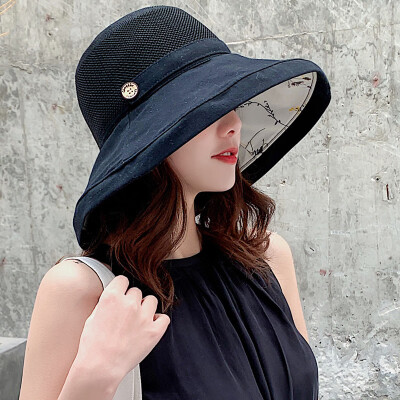 

Hat womens summer visor Korean wave folding Sun Hat womens summer travel along the beach hat